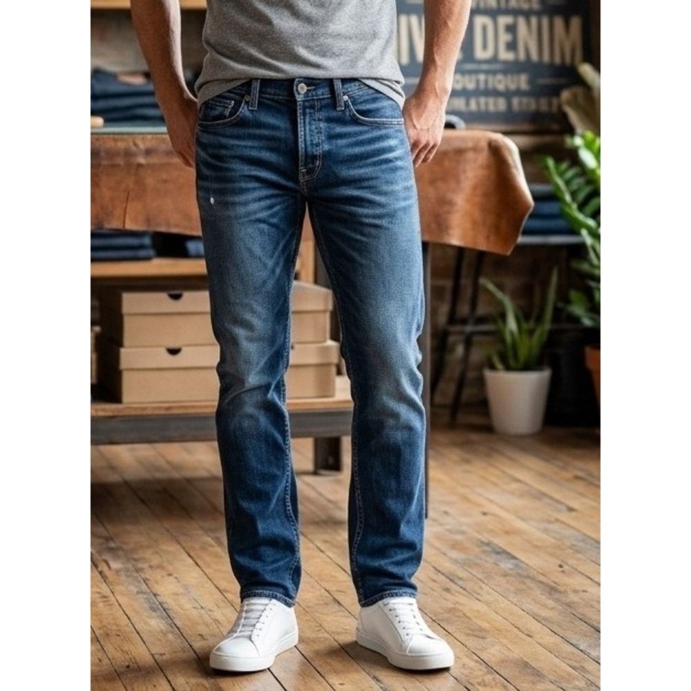 Old Navy Slim Etroit Denim Skinny Jeans Men's 32x34 Blue Stretch Cotton‎ Stretch